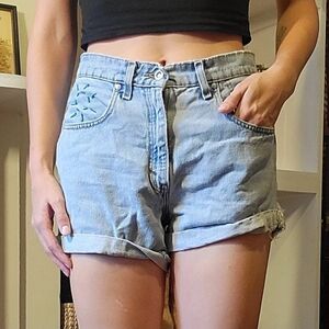 Casual Light Blue Denim Women's Shorts